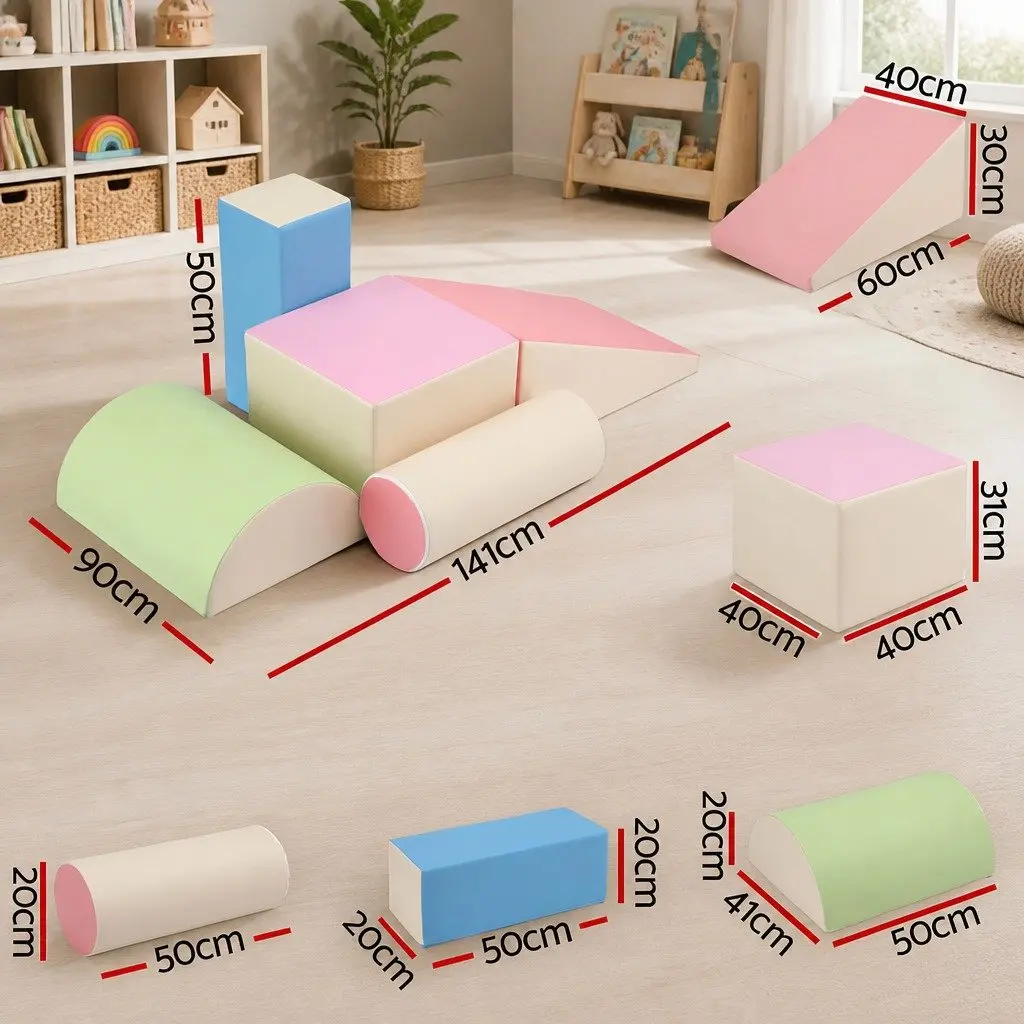 Kids Foam Climbing Blocks 5-Piece Soft Play Set Indoor Toddler Activity Toys
