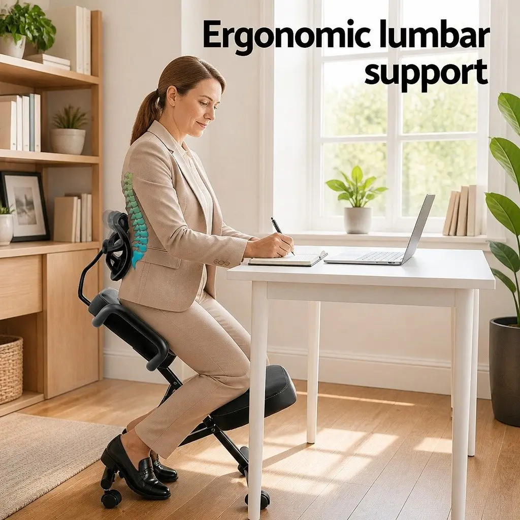 Kneeling Chair Office Home Ergonomic Posture Support Mesh Back Rest Adjustable Height