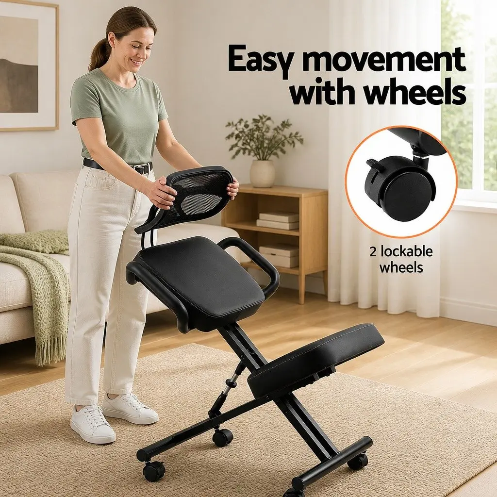 Kneeling Chair Office Home Ergonomic Posture Support Mesh Back Rest Adjustable Height
