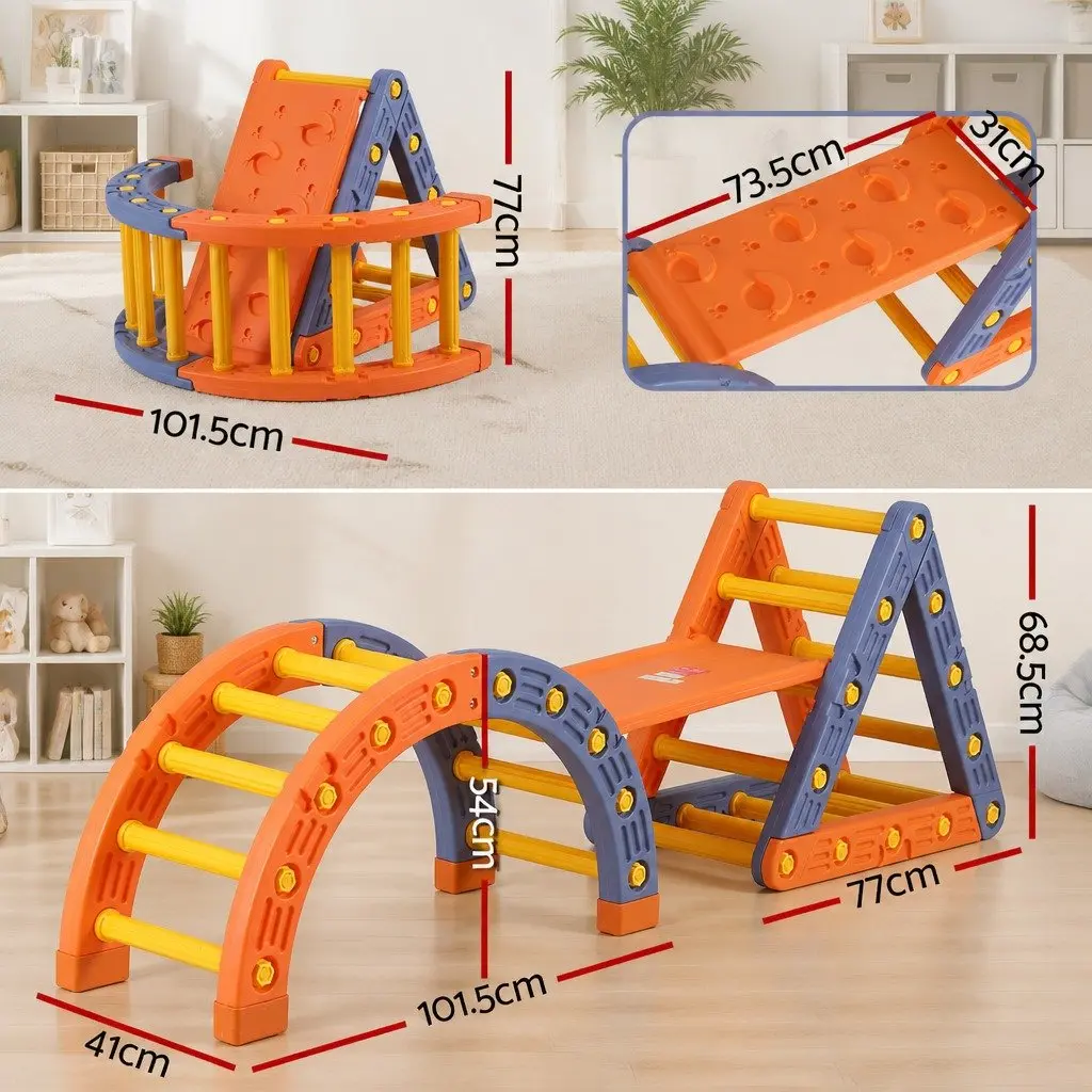 Kids Climbing Frame Set Slide Indoor Outdoor Toddler Activity Toys Pikler