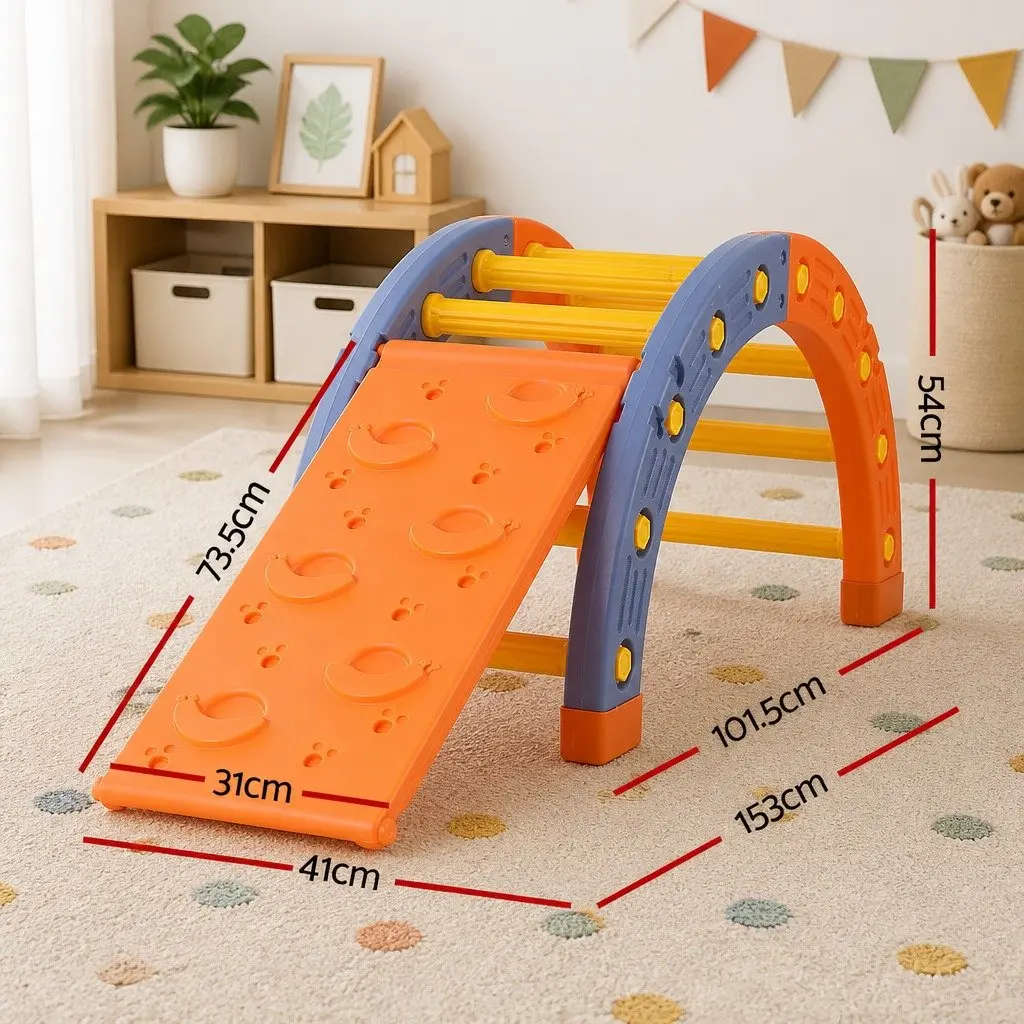 Kids Climbing Frame Set with Slide Indoor Outdoor Toddler Activity Toys Pikler