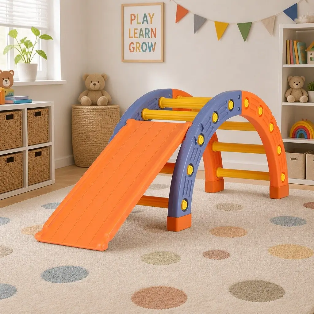 Kids Climbing Frame Set with Slide Indoor Outdoor Toddler Activity Toys Pikler