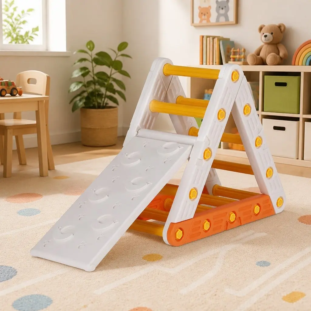 Kids Climbing Frame Set With Slide Triangle Ladder Indoor Outdoor Toddler