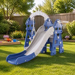Kids 4-in-1 Slide Swing Basketball Hoop Play Centre Specs
