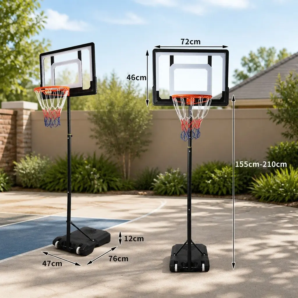 Basketball Hoop Stand with Adjustable Height and Sturdy Build