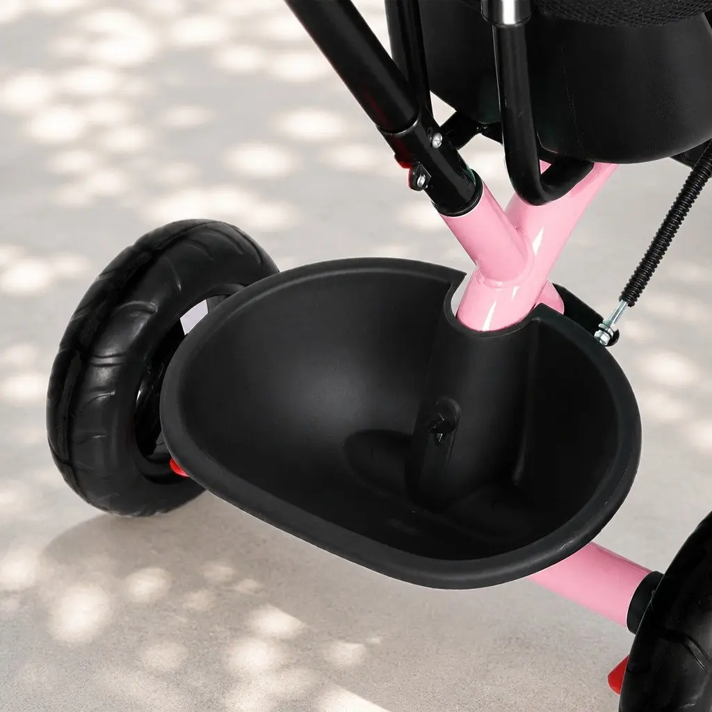 Kids Tricycle Ride On Trike Toddler Push Handle Adjustable Handlebar Storage