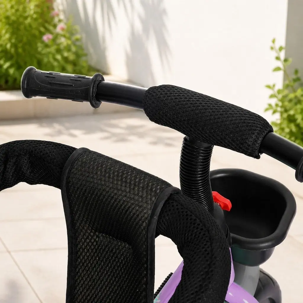 Kids Tricycle Ride On Trike for Toddler Adjustable Handlebar Storage Purple 48cm x 80cm x 90cm