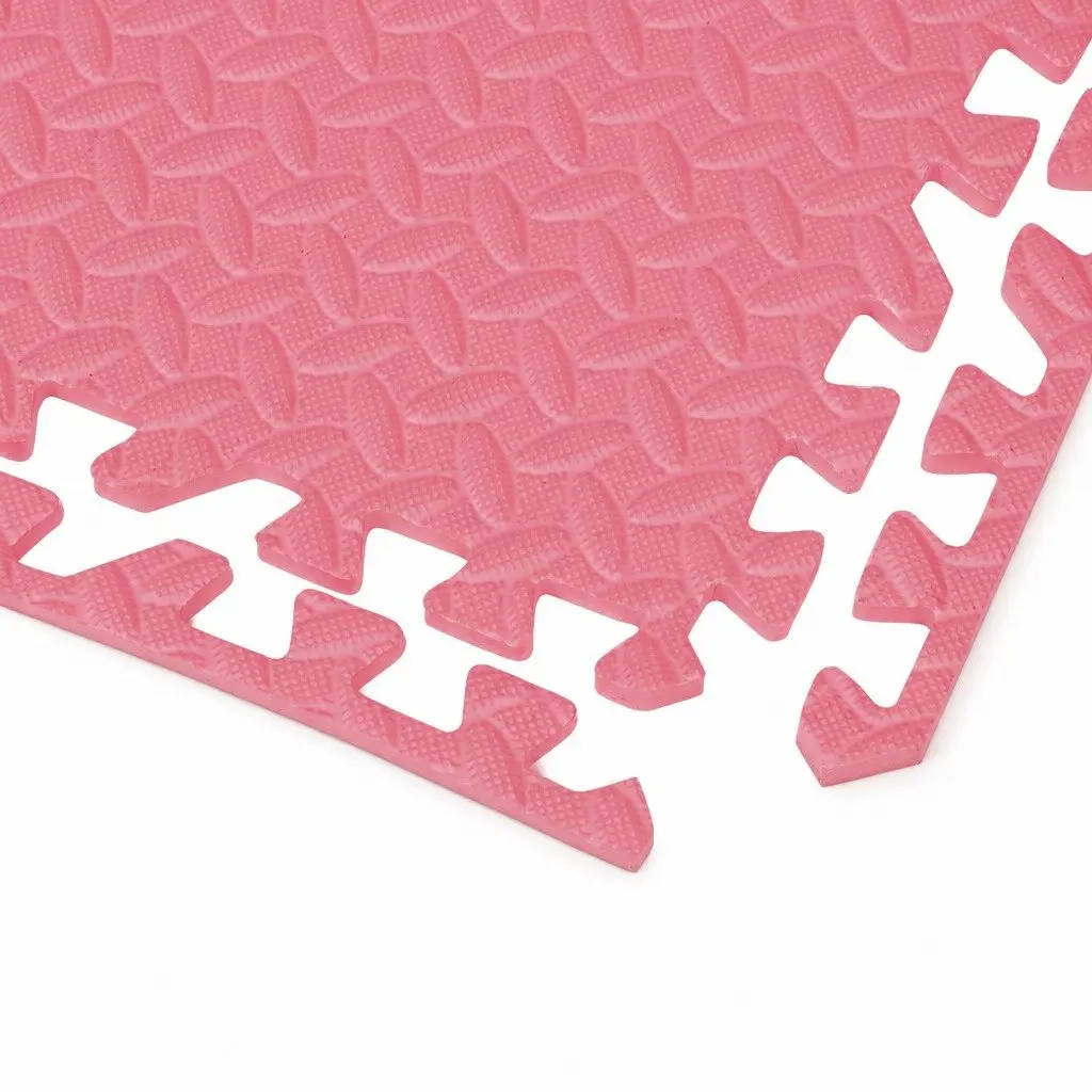 Kids EVA Foam Play Mat Floor Tiles Soft Interlocking Puzzle Mats Pink 4 Piece