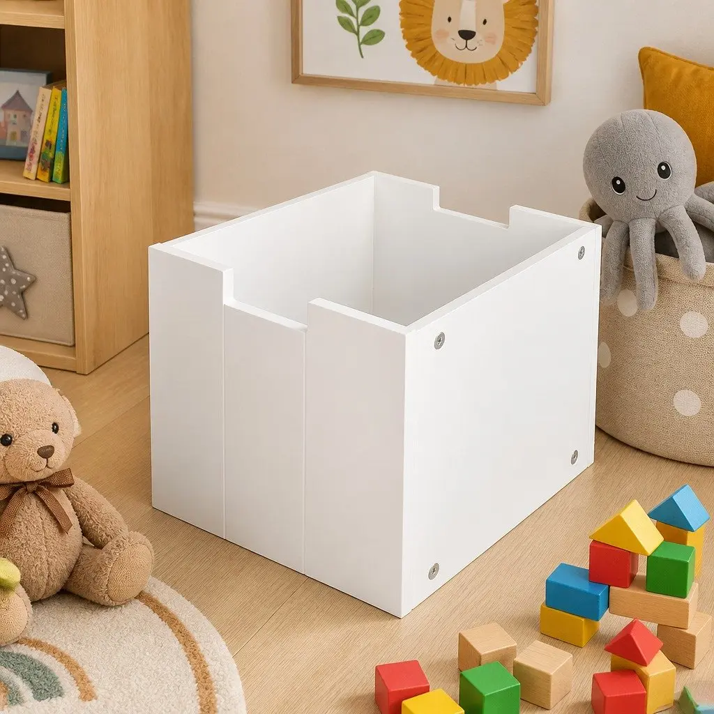 Kids Toy Storage Unit Organiser with Drawers and Shelves White Playroom 95.5cm W x 33cm D x 61cm H