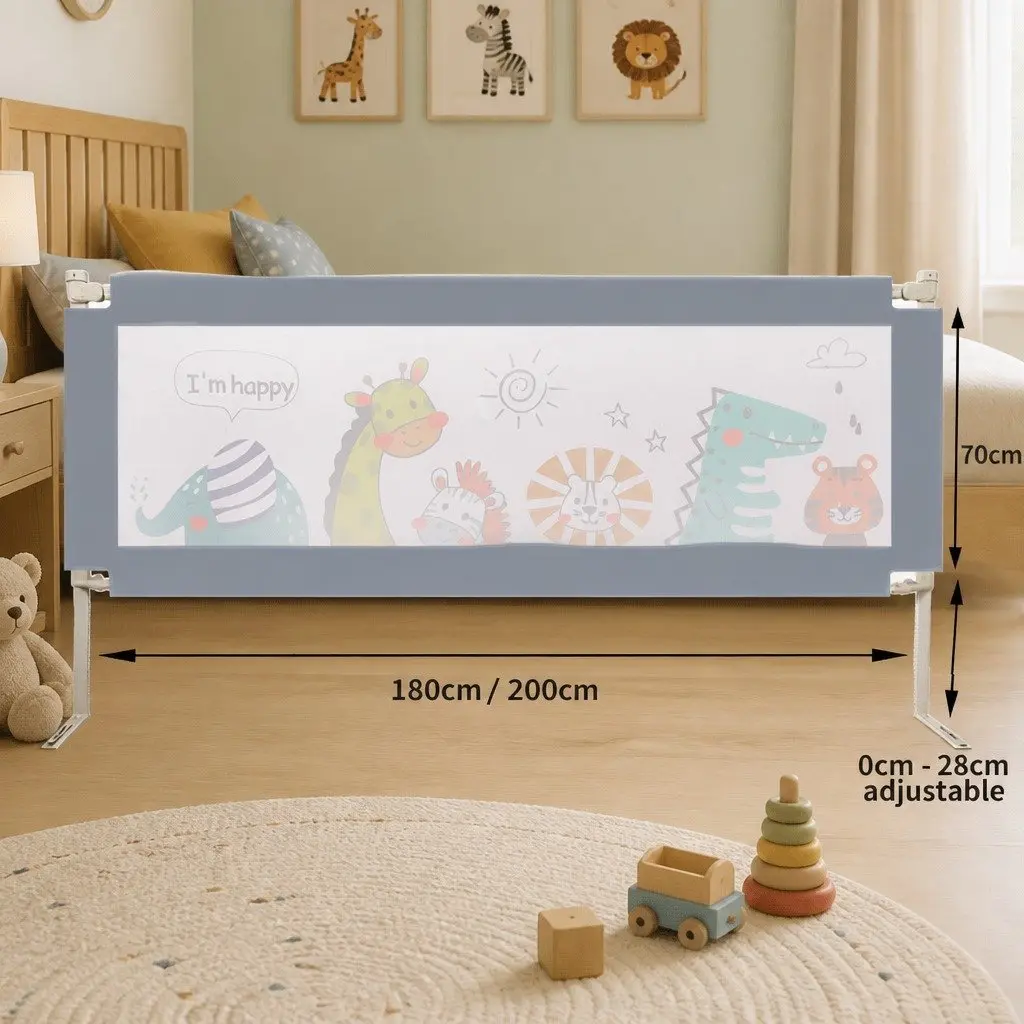 Kids Baby Safety Bed Rail Guard Adjustable Height Folding Barrier King Size