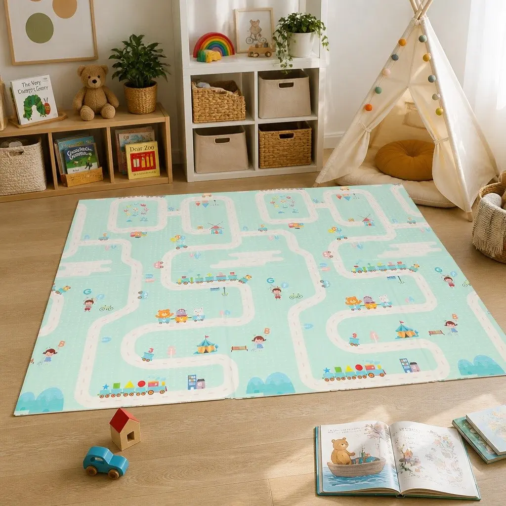 Kids Play Mat Baby Crawling Pad Foam Double-Sided Foldable Activity Mat