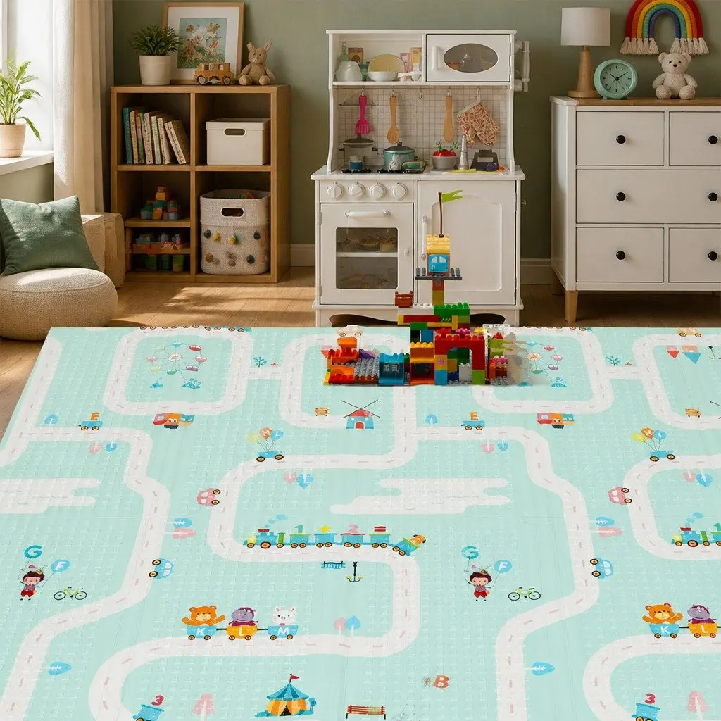 Kids Play Mat Baby Crawling Pad Foam Double-Sided Foldable Activity Mat