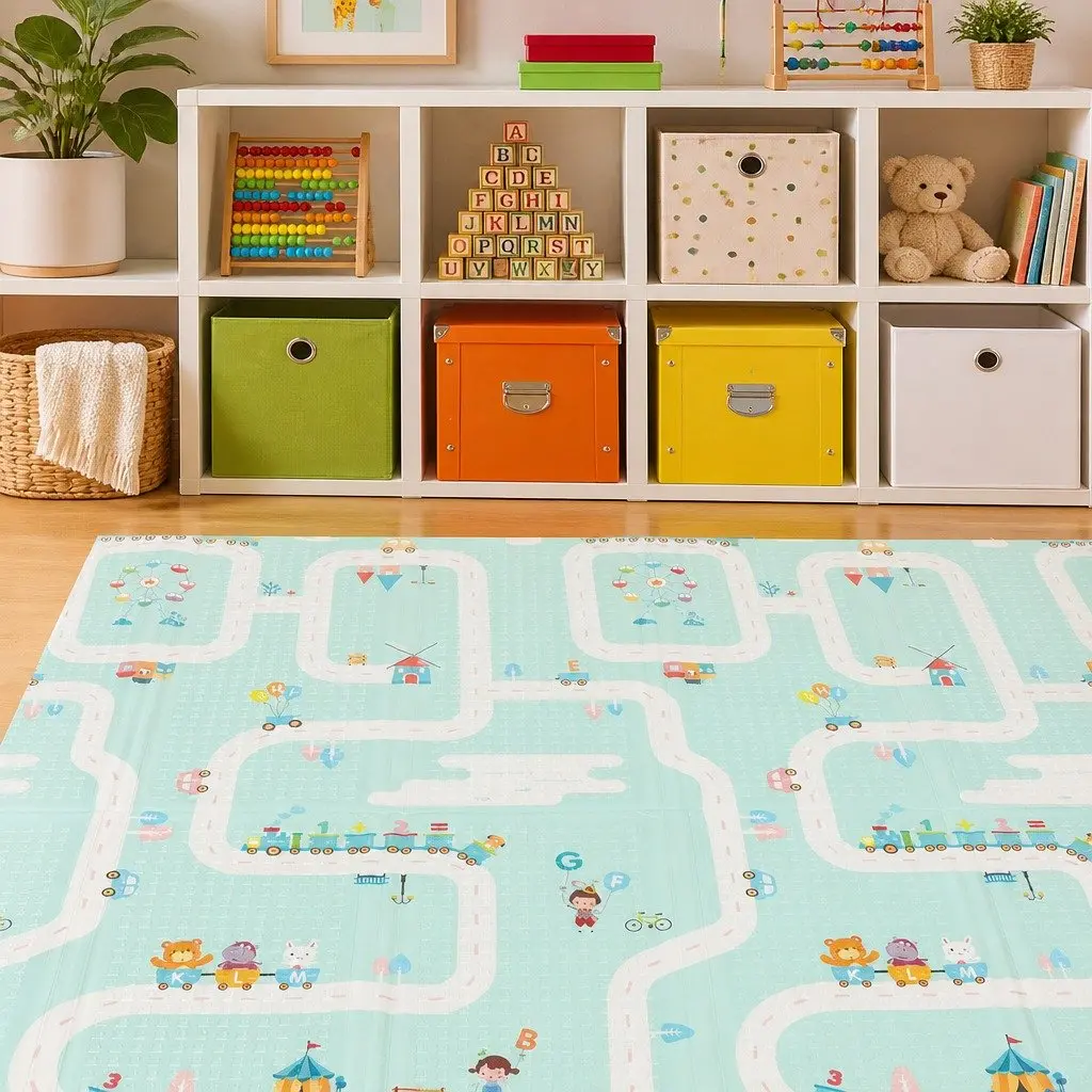 Kids Play Mat Baby Crawling Pad Foam Double-Sided Foldable Activity Mat