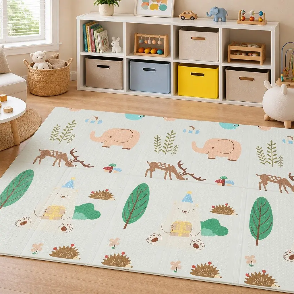 Kids Play Mat Baby Crawling Pad Foam Double-Sided Foldable Activity Tummy Time