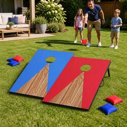 Kids Bean Bag Toss Game Set: 90cm x 60cm Boards with 8 Bags