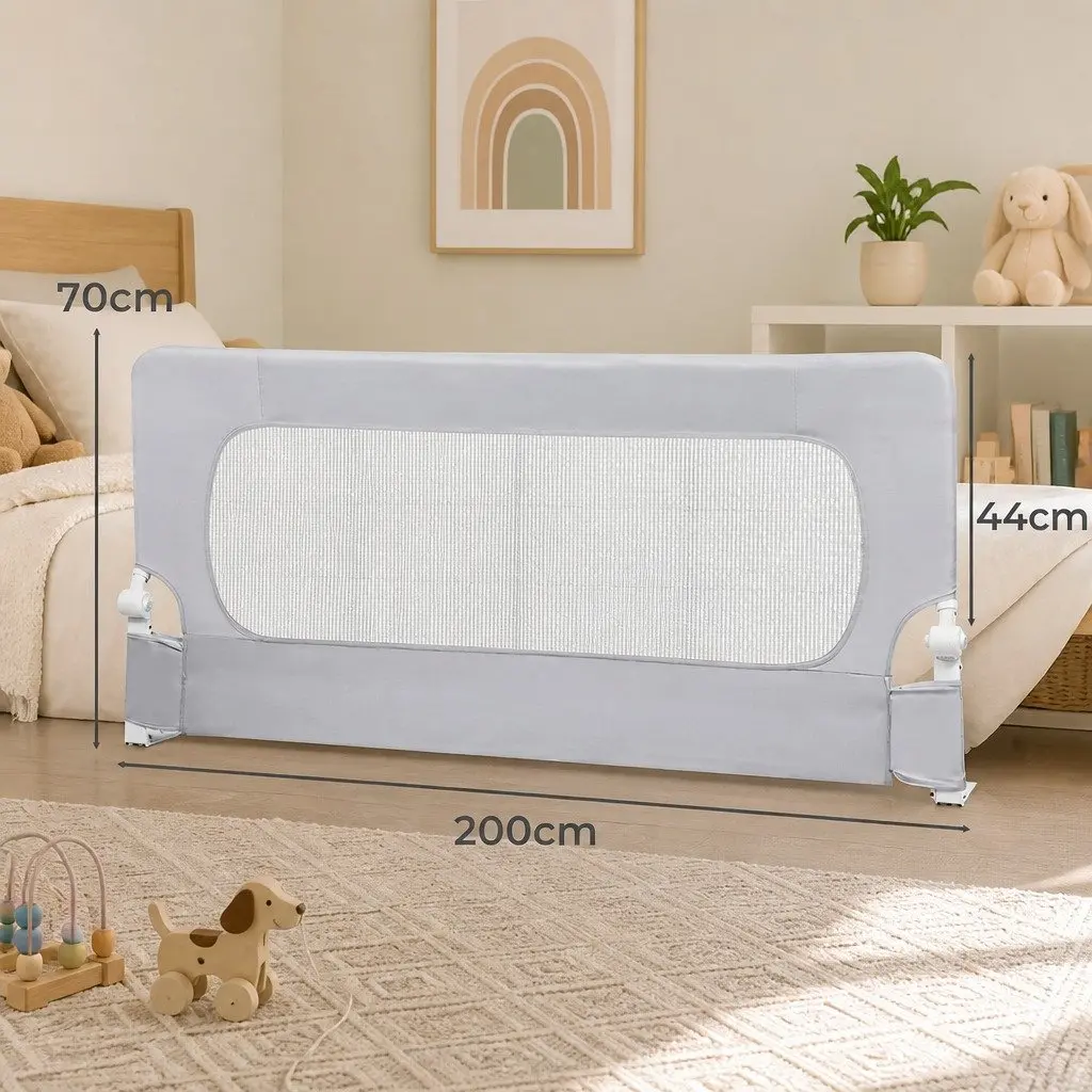 Kids Safety Bed Rail with Adjustable Heights and Mesh