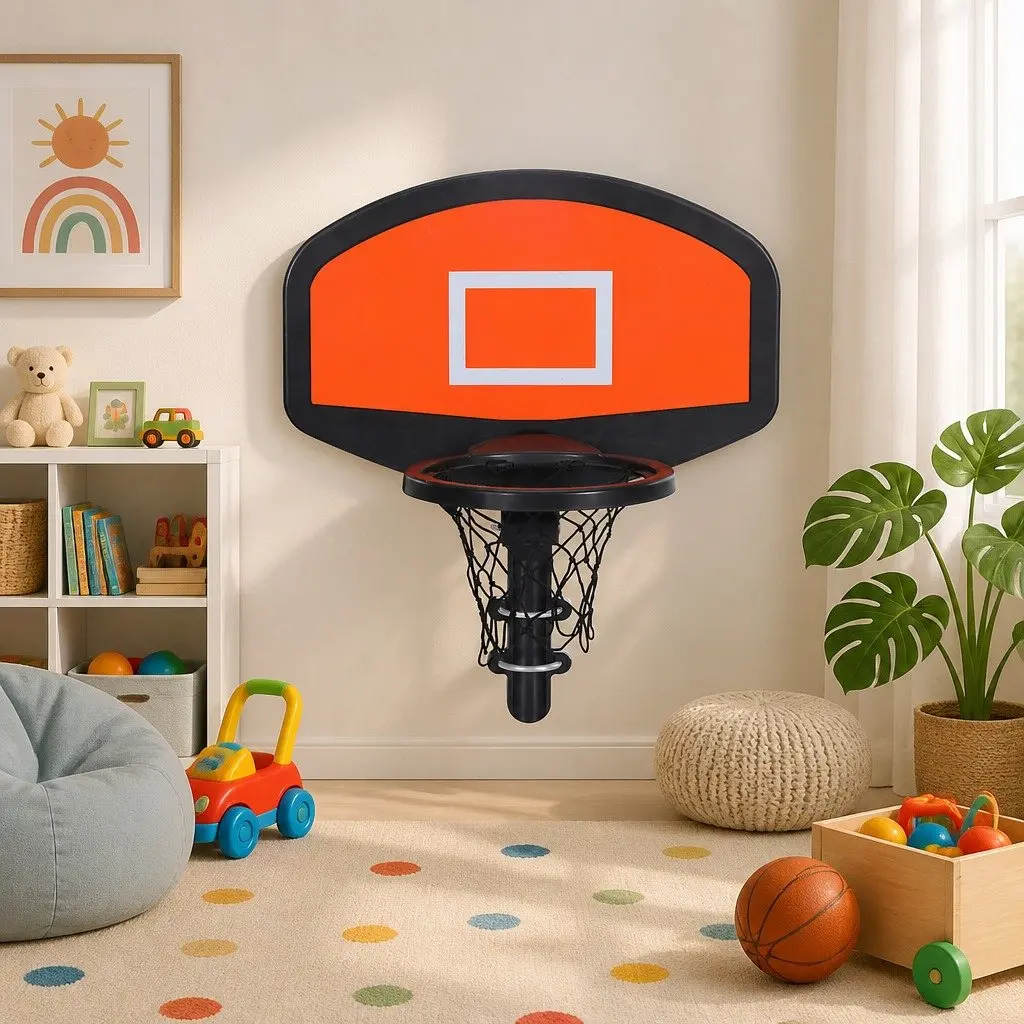 Kids Trampoline for Backyard Play with Basketball Hoop Enclosure Net Ladder 8FT 10FT 12FT