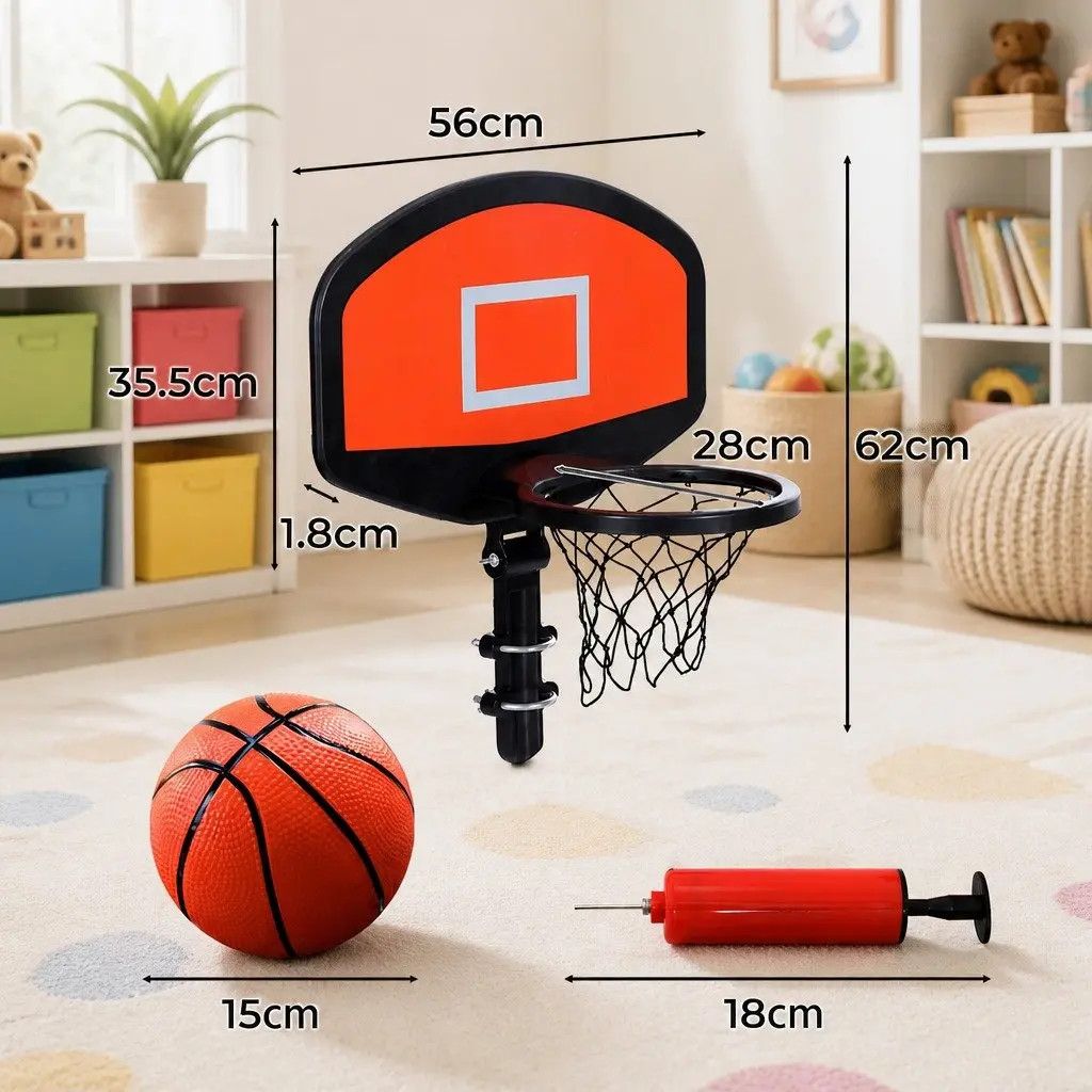 Kids Trampoline for Backyard Play with Basketball Hoop Enclosure Net Ladder 8FT 10FT 12FT