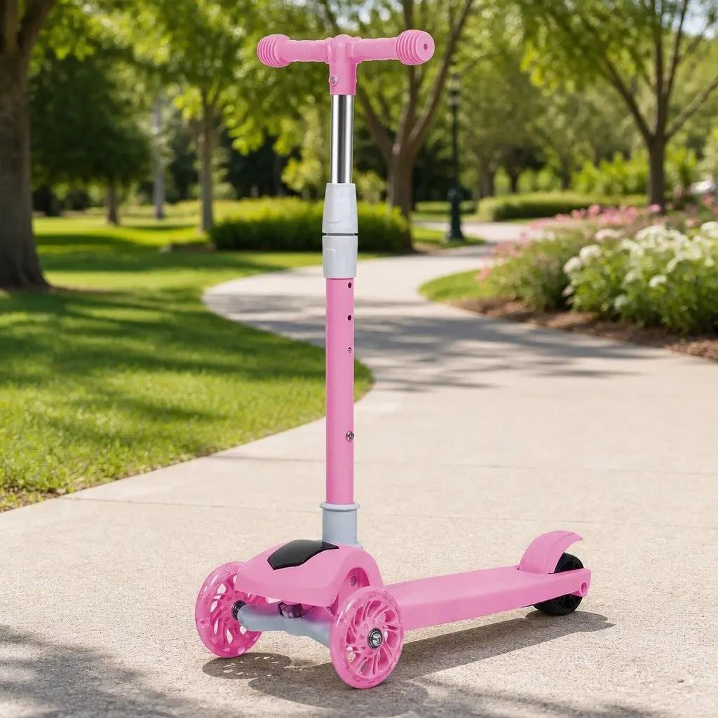 Kids Scooter for Toddlers Foldable Adjustable Height Pink