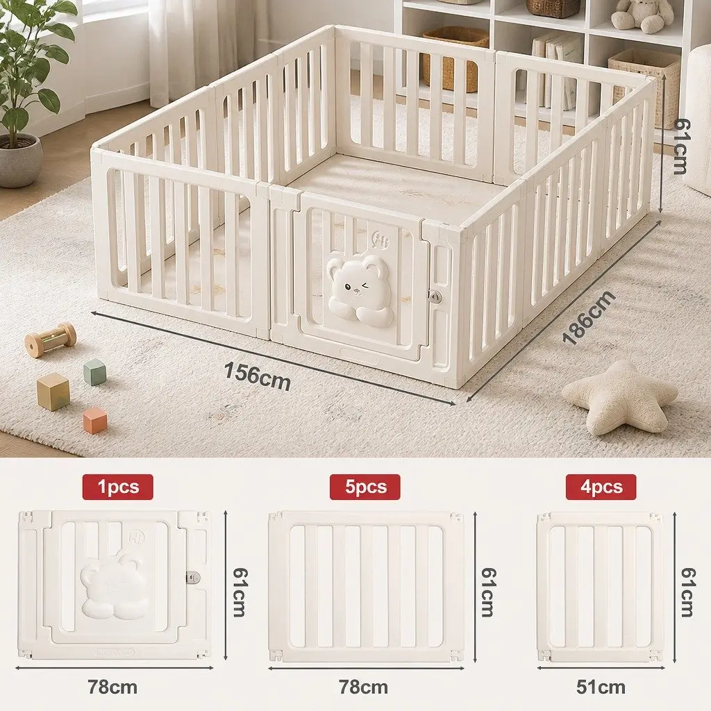 Kids Playpen Indoor Outdoor 10 Panels Safety Enclosure