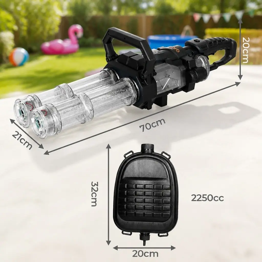 Kids Automatic Electric Water Gun Blaster LED Light Backpack Outdoor Pool Toy