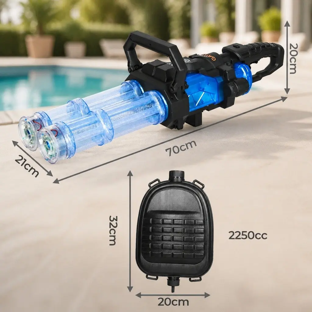 Kids Automatic Electric Water Gun Dual Barrel LED Light Long Range Summer Toy