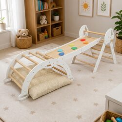 Specs for Kids Climbing Toy Set: 8-in-1 Wooden Frame