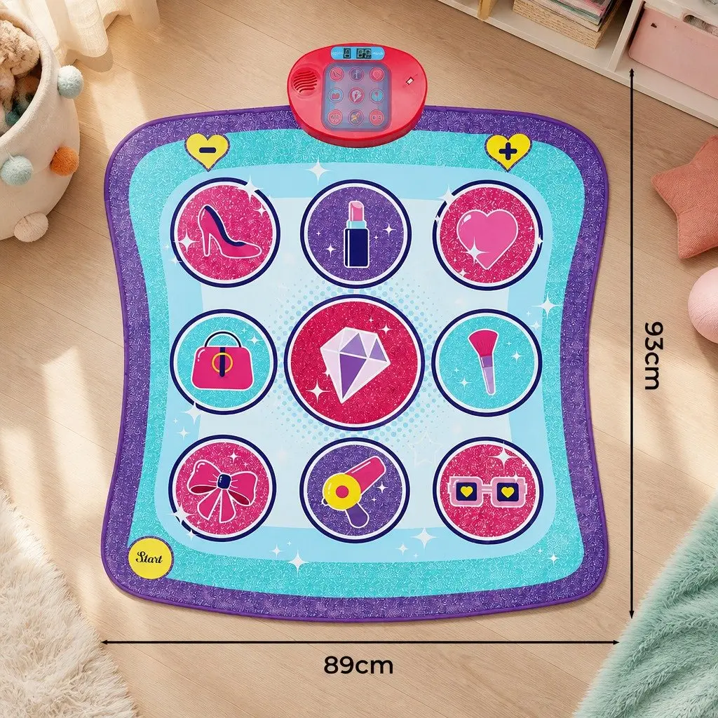 Kids Dance Mat Educational Playmat 93cm x 89cm Foldable Portable Music Rhythm Game
