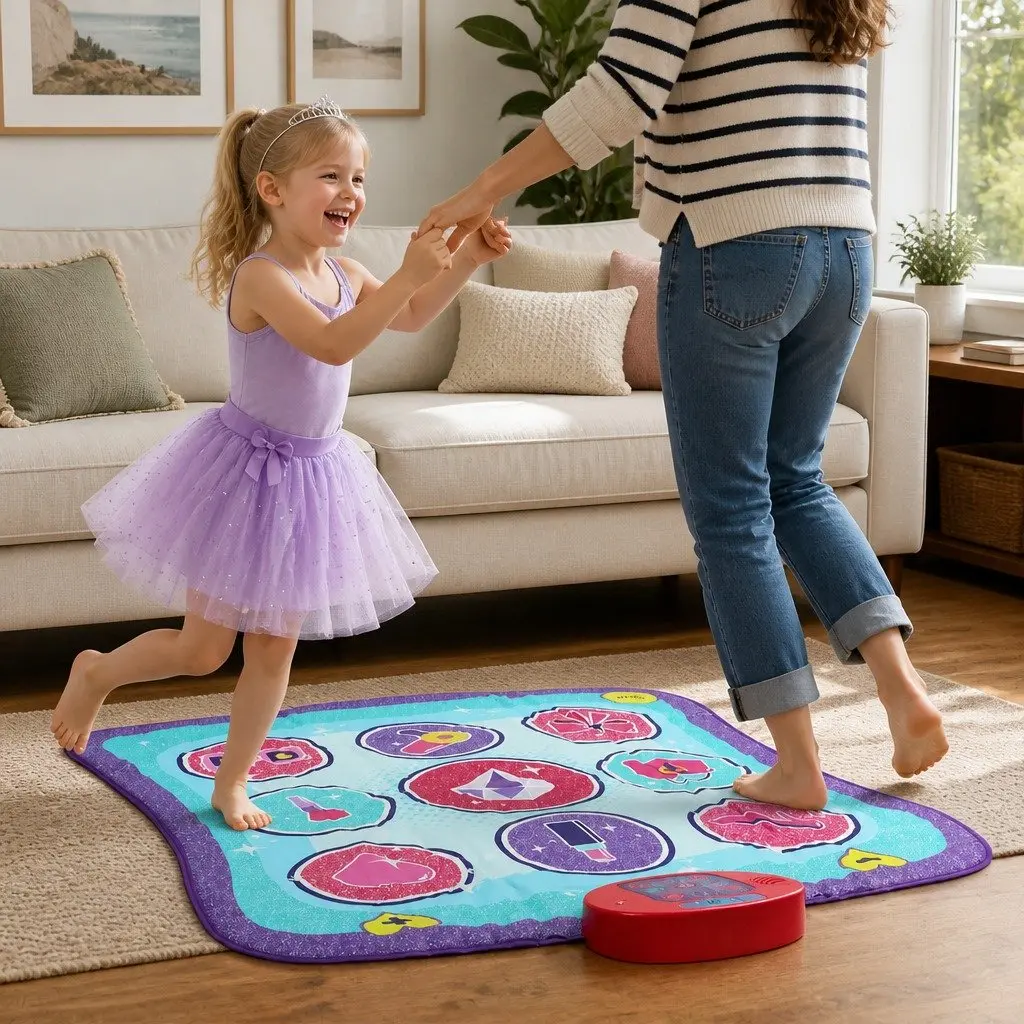 Kids Dance Mat Educational Playmat 93cm x 89cm Foldable Portable Music Rhythm Game