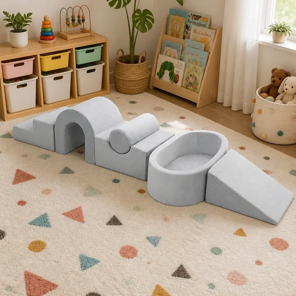 Kids Foam Blocks Play Set Pit Climb Crawl Slide Soft Toddlers Indoor Toys