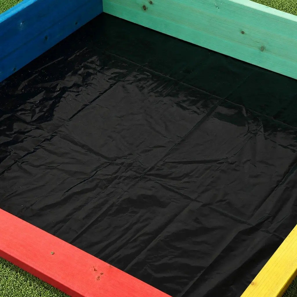 Kids Wooden Sandbox 120x120cm Outdoor Play Pit With UV Canopy Backyard Garden