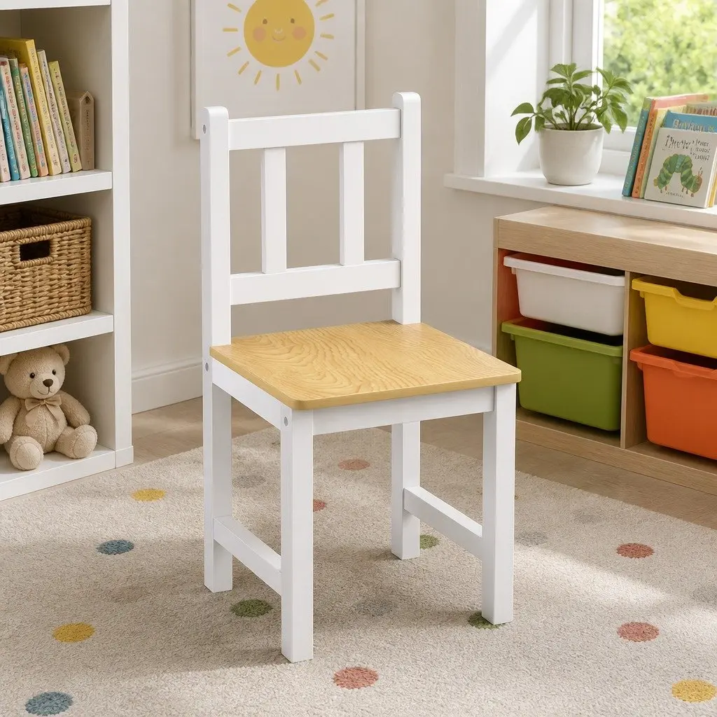 Kids Table and Chairs Set Wooden 3PCS Study Activity Play Craft Art Station