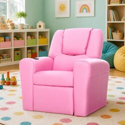 Kids Recliner Specifications: Pink PU Leather Armchair