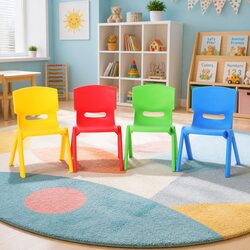 Kids Plastic Chairs Set of 4 Stackable Activity Study Seat Multicoloured Indoor