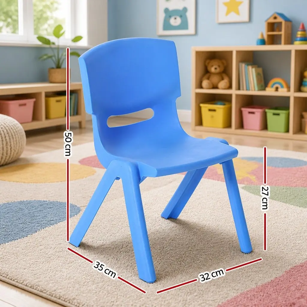Kids Plastic Chairs Set of 4 Stackable Activity Study Seat Multicoloured Indoor