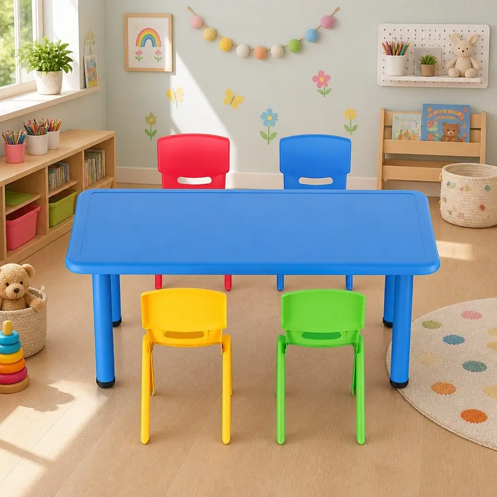 Kids Activity Table and Chairs Set 5 Piece Study Desk Furniture for Children
