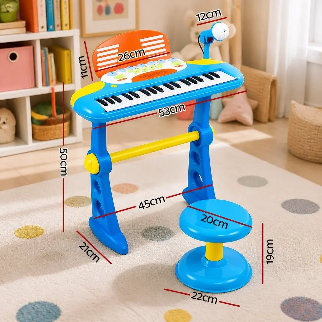 Kids Piano Keyboard Set for Use in Playroom 37 Keys with Stool
