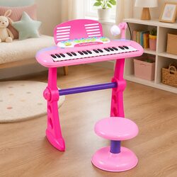 Kids Piano Keyboard 37 Keys Electronic Musical Instrument Set with Stool
