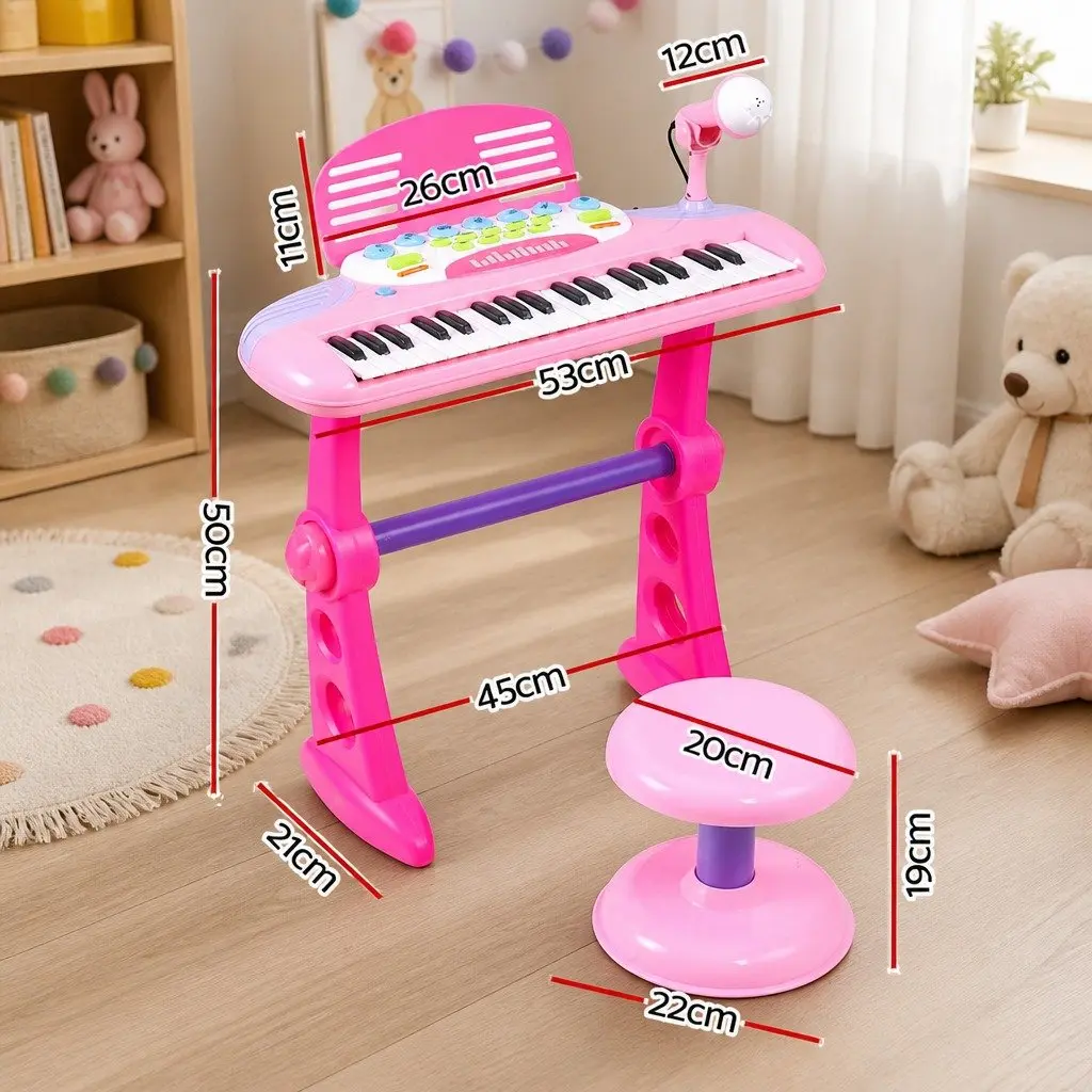 Kids Piano Keyboard Musical Instrument Set for Learning with Stool 37 Keys