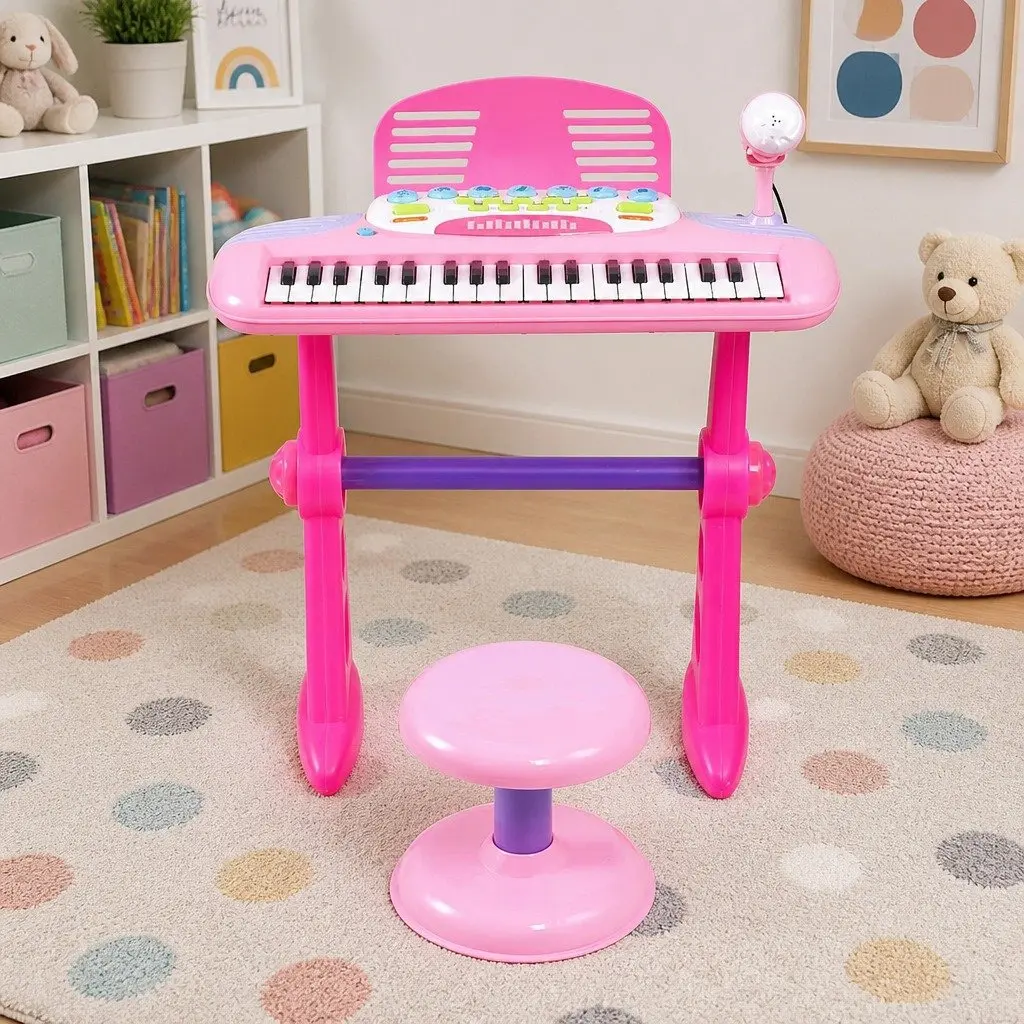 Kids Piano Keyboard Musical Instrument Set for Learning with Stool 37 Keys