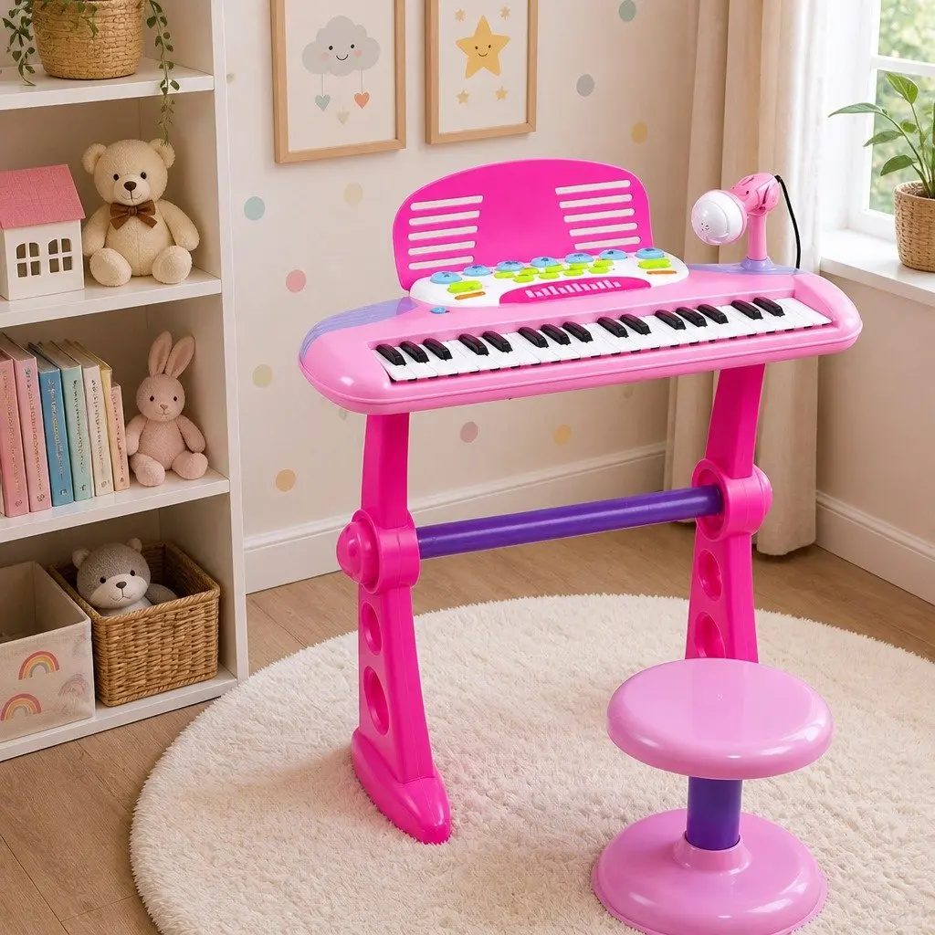 Kids Piano Keyboard Musical Instrument Set for Learning with Stool 37 Keys