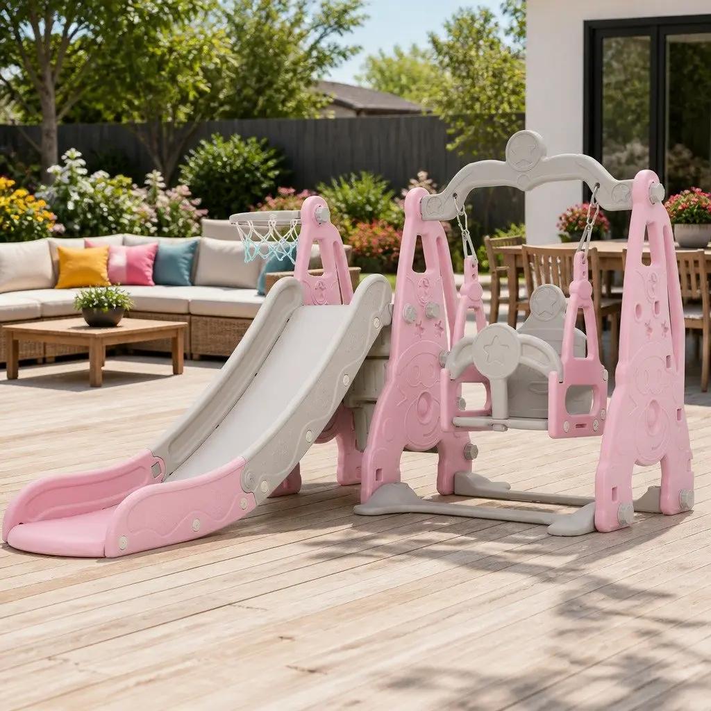 Kids 3-in-1 Swing Slide Set