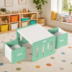 Kids Table and Chairs Set: Dimensions and Materials Inside
