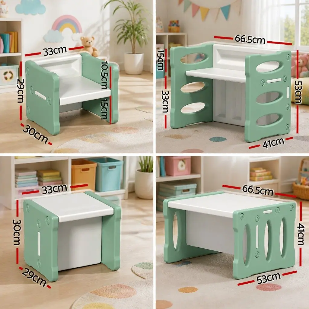 Kids Table and Chairs Set 3 Piece Activity Furniture for Children Play Room