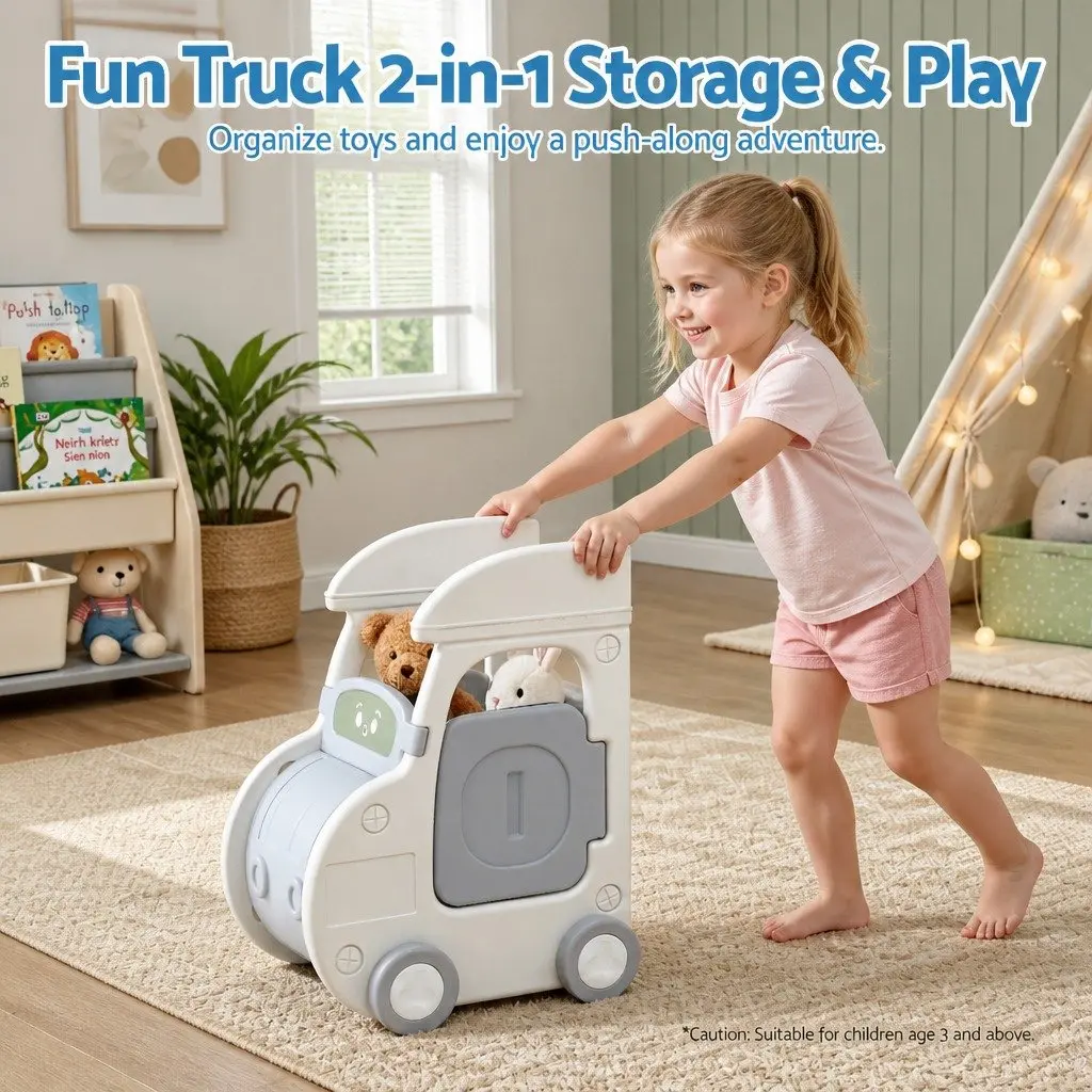Car Shaped Kids Toy Storage Organizer with Removable Bins Drawers Cabinet