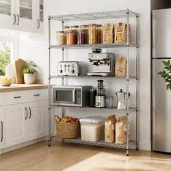5-Tier Metal Kitchen Shelf: 120cm x 45cm x 179cm Dimensions