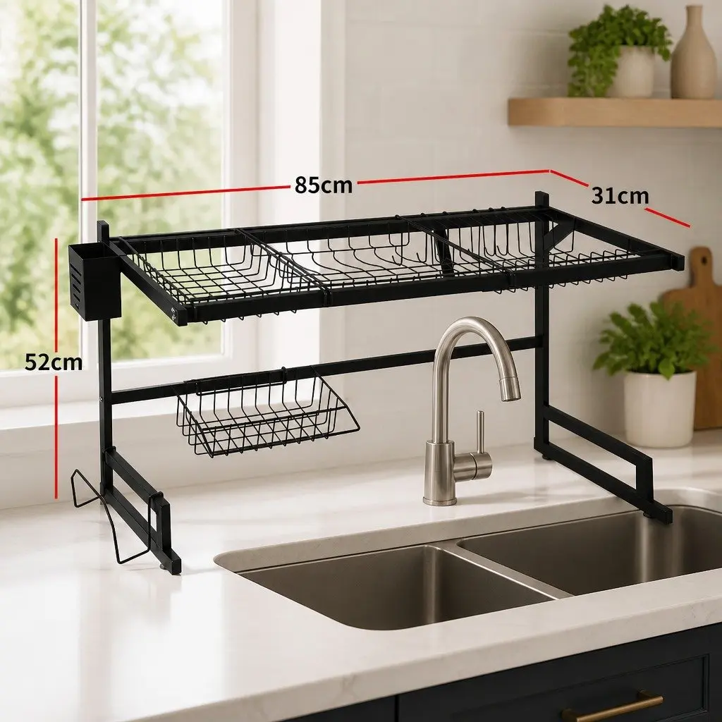 85cm Dish Drying Rack Over Sink