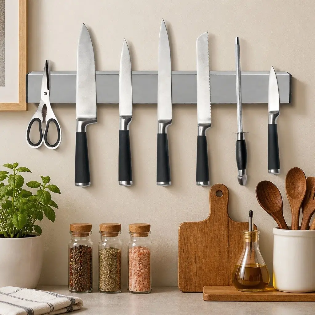 Magnetic Knife Holder Wall-Mounted Kitchen Storage Rack 50cm