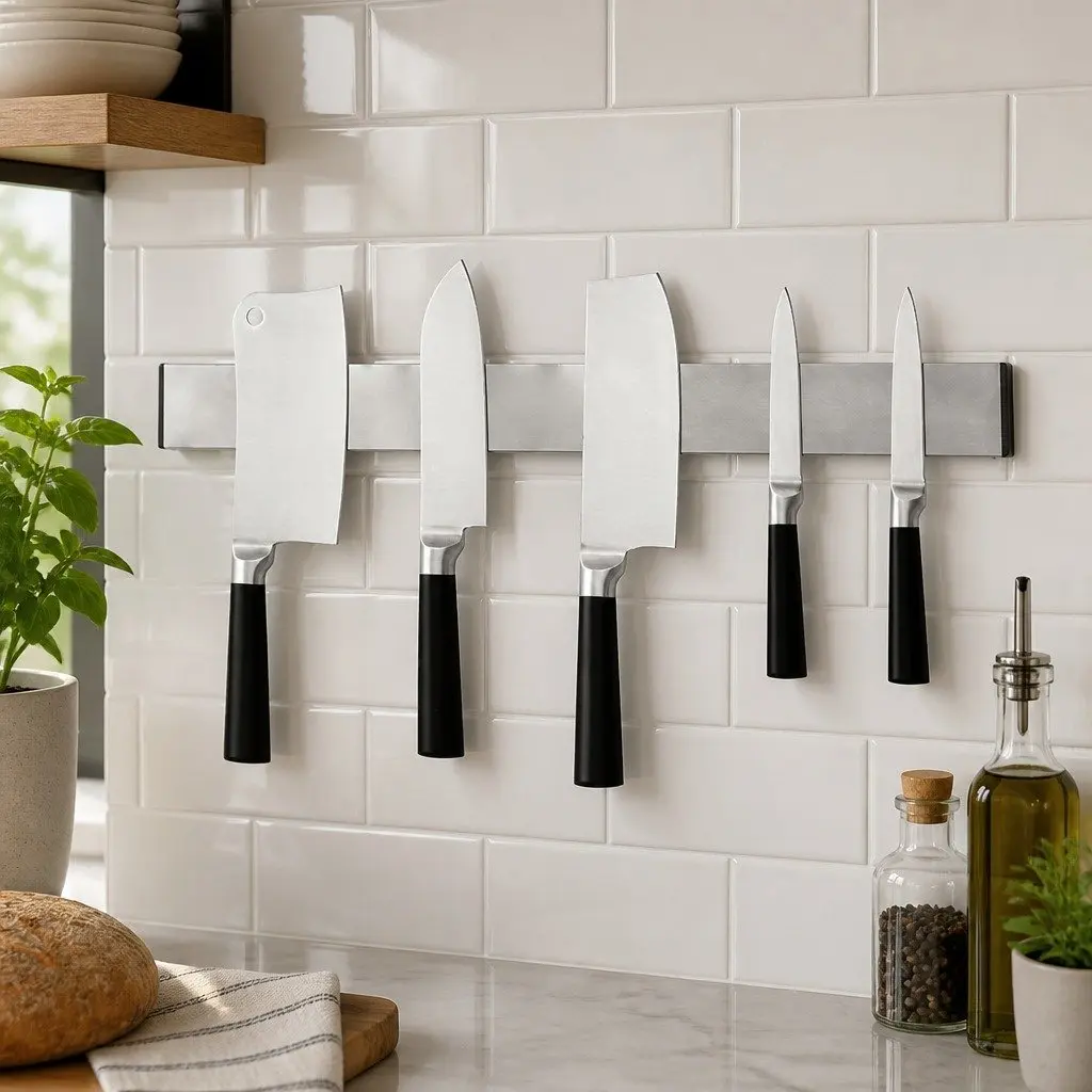 Stainless Steel Magnetic Knife Holder Wall Mount Kitchen Organizer 40cm