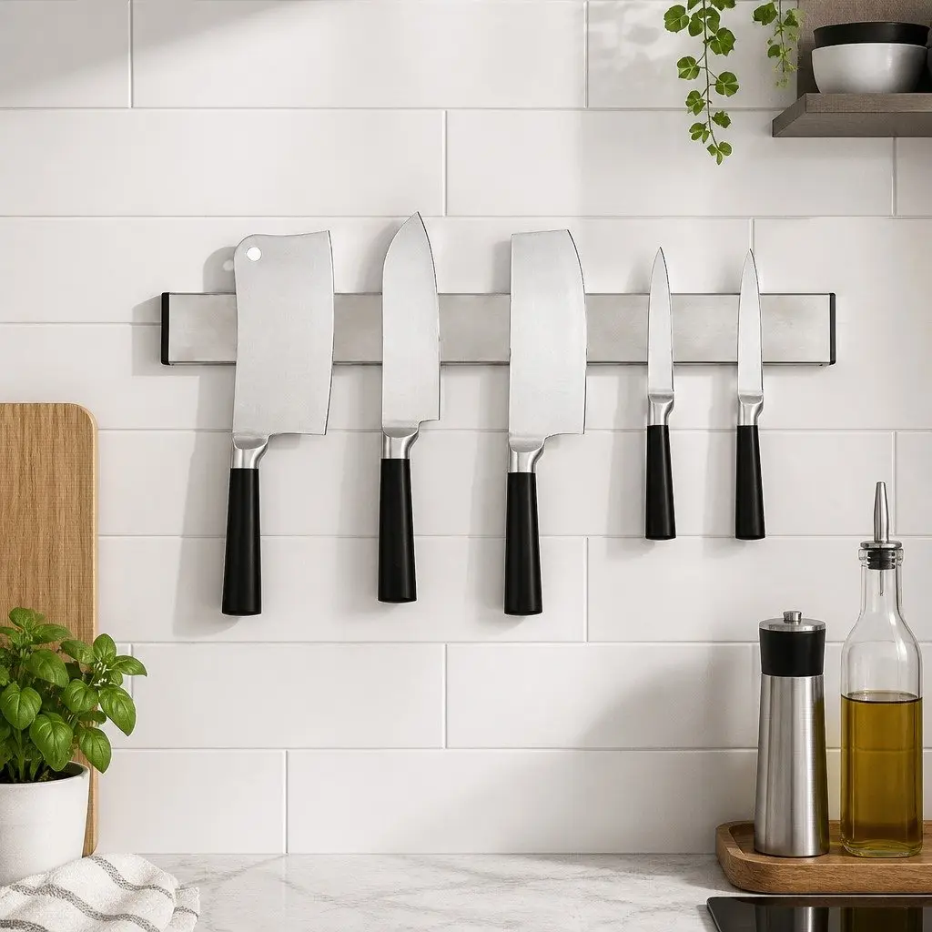 Stainless Steel Magnetic Knife Holder Wall Mount Kitchen Organizer 40cm
